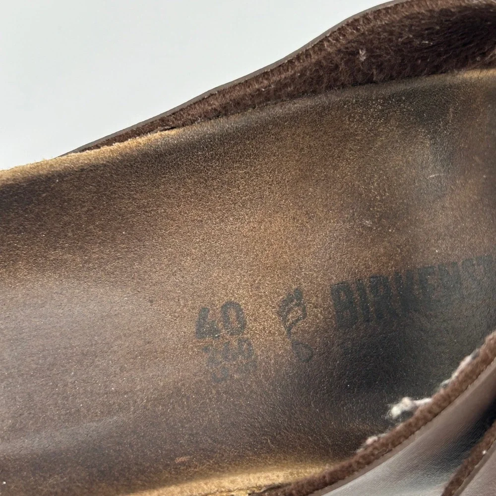 Birkenstock Arizona Sandals Mens 40 Brown Birko-Flor Two Strap Slides